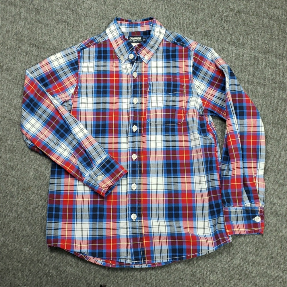 OshKosh B'gosh Button Up Plaid Shirt Boy Size 10